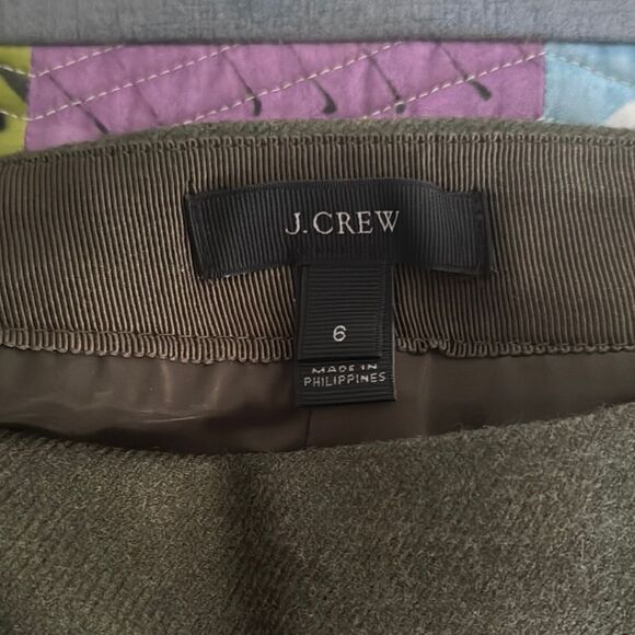 J. Crew Green Wool Mini Pencil Skirt sz 6 - Picture 3 of 8